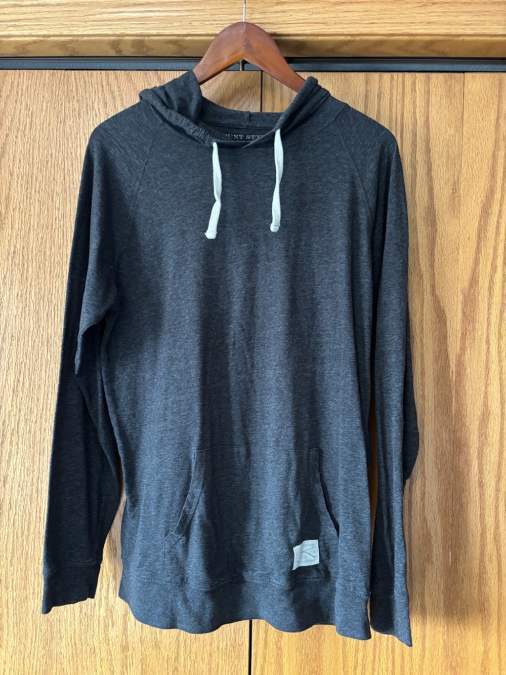 Grunt Style Charcoal Pullover Hoodie with White Drawcords